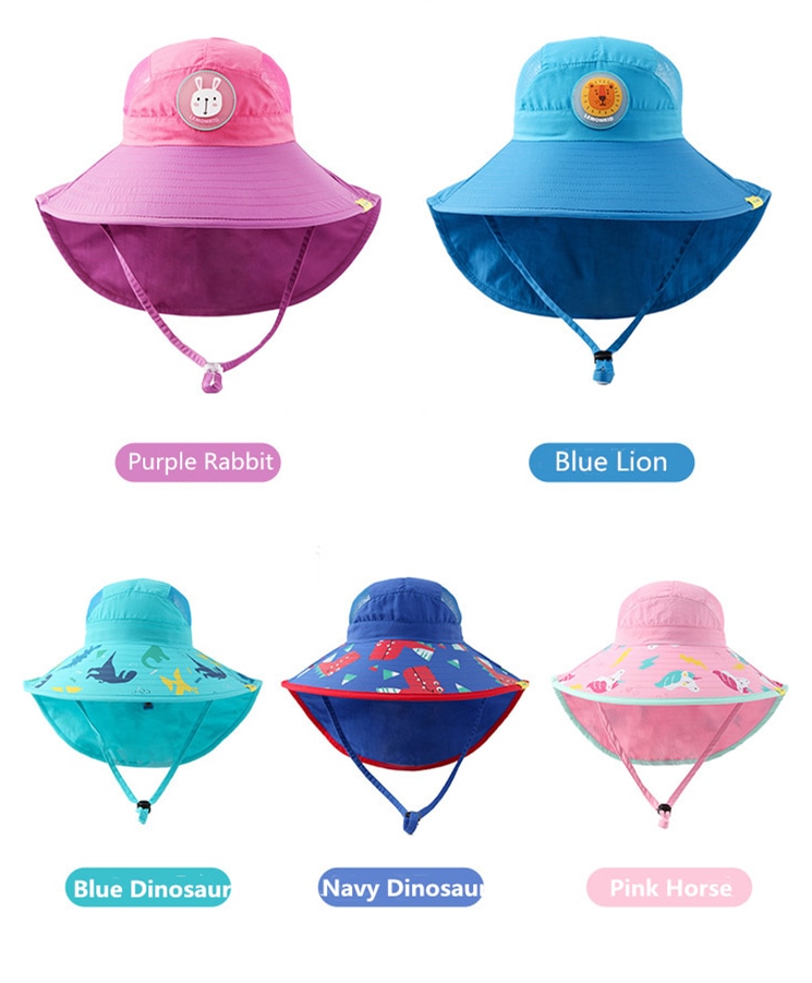 Kocotree Wide Brim Children Sun Hat Kids Bucket Cap Summer Beach Girls Travel Outdoor New Fashion Cute Casual Sun Hats